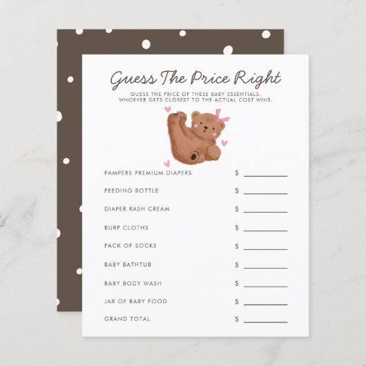 Beer Theme Girl Baby shower raadt de prijs goed (Voorkant / Achterkant)