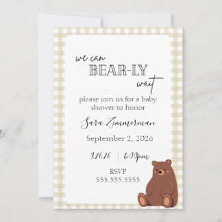 Beer Themed Neutrale Baby Shower Uitnodiging