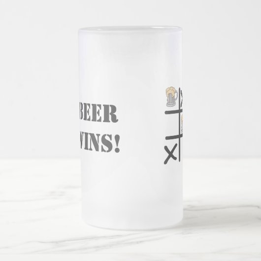 Beer Tic Tac Toe-Mok, voorgekookt Matglas Bierpul (Center)