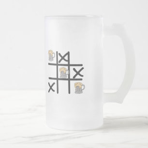 Beer Tic Tac Toe-Mok, voorgekookt Matglas Bierpul