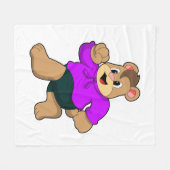 Beer tijdens bedrijf fleece deken (Voorkant (Horizontaal))