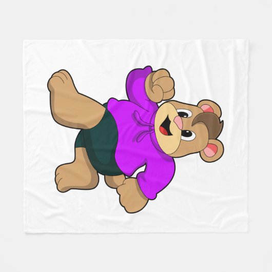 Beer tijdens bedrijf fleece deken (Voorkant (Horizontaal))