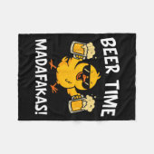 Beer Time Madafakas Funny Meme Duck With Beer Chic Fleece Deken (Voorkant (Horizontaal))