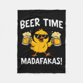 Beer Time Madafakas Funny Meme Duck With Beer Chic Fleece Deken (Voorkant)
