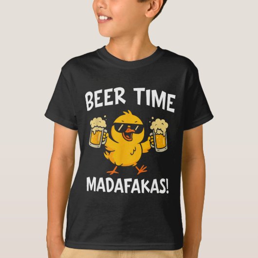 Beer Time Madafakas Funny Meme Duck With Beer Chic T-shirt (Voorkant)