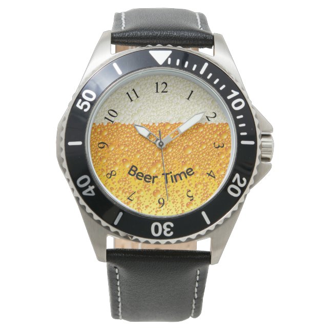 Beer Time Mannen Watch Horloge (Voorkant)