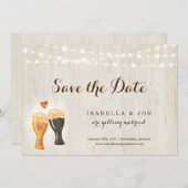 Beer Toast Bewaar de datum Aankondiging (Voorkant / Achterkant)