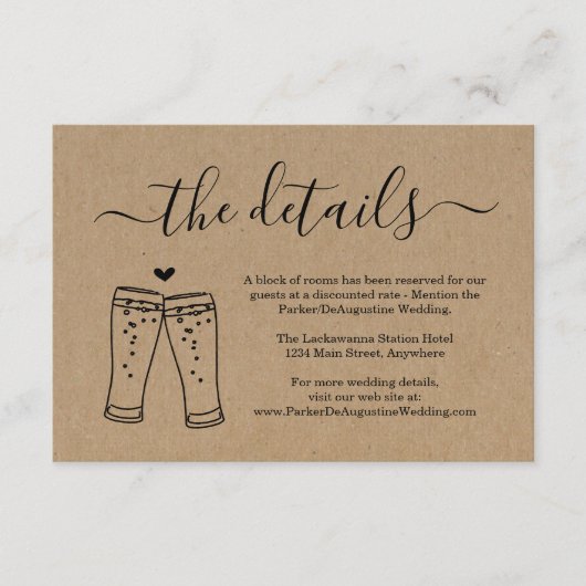 Beer Toast Informatie Details Behuizing Kaart (Voorkant)