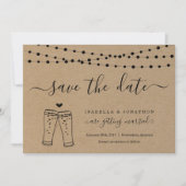 Beer Toast Save the Date Kaart Kraft Paper (Voorkant)