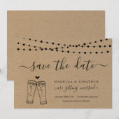 Beer Toast Save the Date Kaart Kraft Paper (Voorkant / Achterkant)