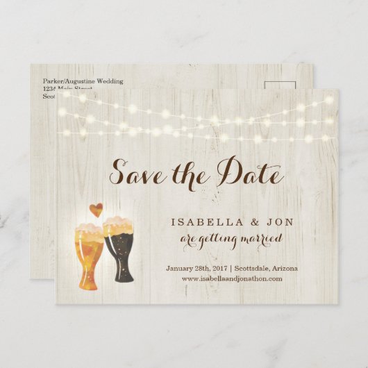 Beer Toast sparen het Briefkaart van de Datum (Voorkant / Achterkant)