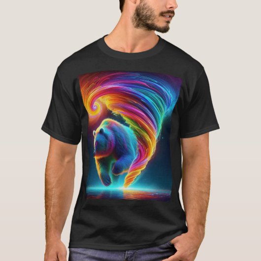 Beer tornado in neon kleuren. t-shirt (Voorkant)