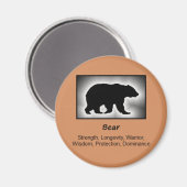 Beer totem Animal Spirit betekenend Magneet (Voorkant / Achterkant)