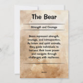 Beer Totem Spirit Animal Betekenis Kaart (Achterkant)