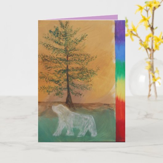 Beer Totem Verjaardag Kaart (Gele Bloem)