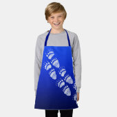 Beer tracks op blauw - Schort S (Gedragen)