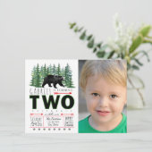 Beer Trees Boy Uitnodiging voor 2e verjaardagsfees (Staand voorkant)