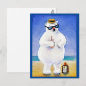 Beer tropisch strand briefkaart met een tepolair  (Voorkant / Achterkant)