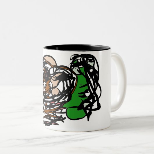 Beer Tweekleurige Koffiemok (Voorkant rechts)