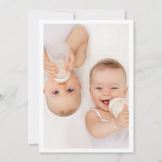 Beer Twin Girls Foto van 1 januari Uitnodiging (Achterkant)