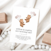 Beer Twin Girls Joint 1st Birthday Invitation Kaart