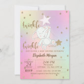 Beer, Twinkle Little Star Holographic Baby shower Kaart (Voorkant)