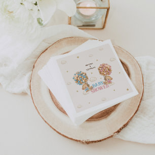 Beer Twins Douche Roze Blauw Jongen Meisje Servet