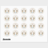 Beer Twins Jongens Shower Blauwe Boho Ronde Sticker (Vel)