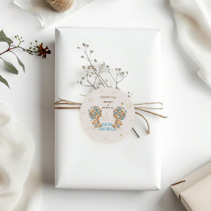 Beer Twins Jongensdouche Blauw Boho Ronde Sticker