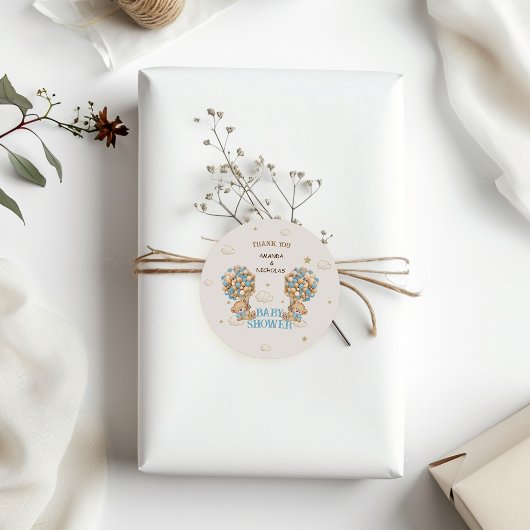 Beer Twins Jongensdouche Blauw Boho Ronde Sticker