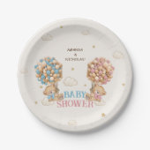 Beer Twins Shower Roze Blauw Papieren Bordje (Voorkant)