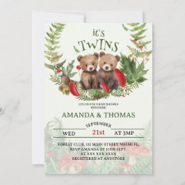 Beer Twins Woodland thema Baby shower Kaart