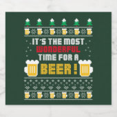 Beer Ugly Holiday Sweater Bier Etiket (Enkel label)