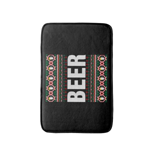 Beer Ugly KerstSweater Badmat (Voorkant Verticaal)