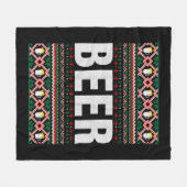 Beer Ugly KerstSweater Fleece Deken (Voorkant (Horizontaal))