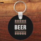 Beer Ugly KerstSweater Sleutelhanger (Voorkant)