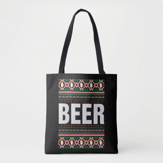 Beer Ugly KerstSweater Tote Bag (Voorkant)
