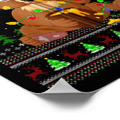 Beer Ugly Sweater Xmas Lights Santa Hat Beer Chris Poster (Hoek)