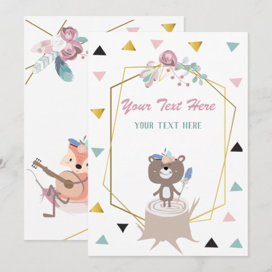 Beer Uitnodiging tot elke gebeurtenis (Voorkant / Achterkant)