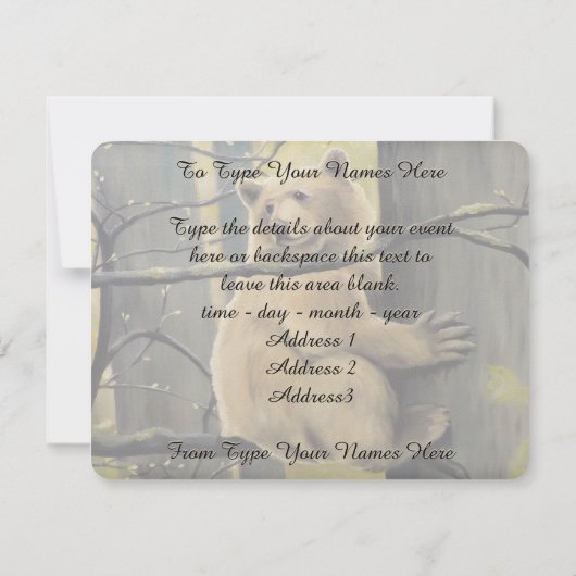 Beer Uitnodigingen Gepersonaliseerd Gediend Beer A (Achterkant)