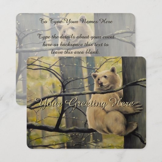 Beer Uitnodigingen Gepersonaliseerd Gediend Beer A (Voorkant / Achterkant)