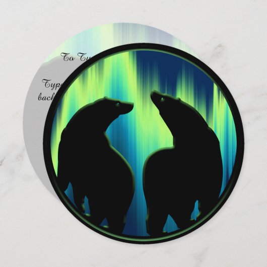 Beer Uitnodigingen Gepersonaliseerde Aurora Beren  (Voorkant / Achterkant)