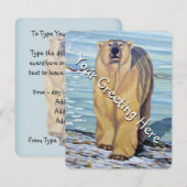 Beer Uitnodigingen Gepersonaliseerde Polaire Beren (Voorkant / Achterkant)