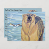 Beer Uitnodigingen Gepersonaliseerde Polaire Beren (Voorkant / Achterkant)