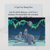 Beer Uitnodigingen Gepersonaliseerde Polaire Beren (Voorkant / Achterkant)