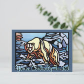 Beer Uitnodigingen Gepersonaliseerde Polaire Beren (Staand voorkant)