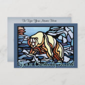 Beer Uitnodigingen Gepersonaliseerde Polaire Beren (Voorkant / Achterkant)