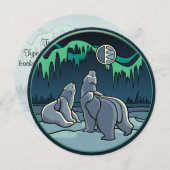 Beer Uitnodigingen Gepersonaliseerde Polaire Beren (Voorkant / Achterkant)