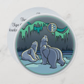 Beer Uitnodigingen Gepersonaliseerde Polaire Beren (Voorkant / Achterkant)