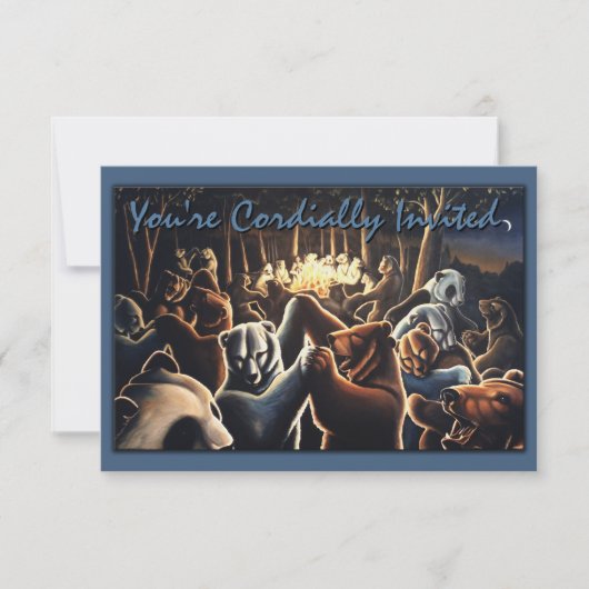 Beer-uitnodigingen personaliseren dansende Beer Ar Kaart (Voorkant)